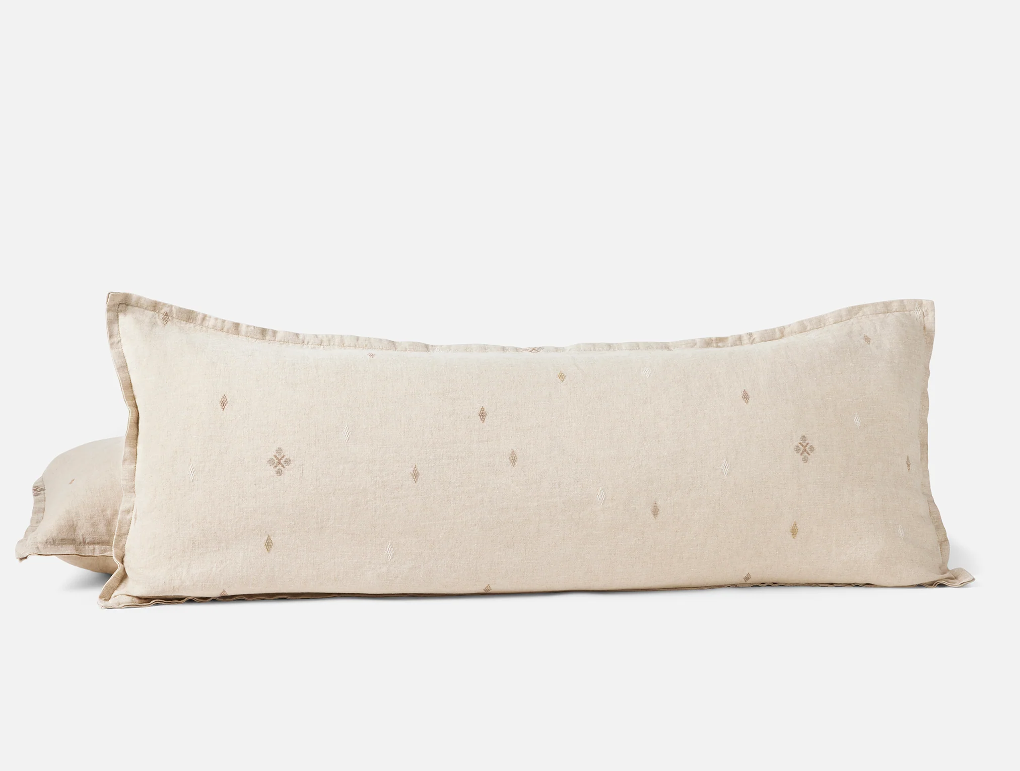 Cambria Embroidered Organic Linen Decorative Throw Pillow Cover - Image 3