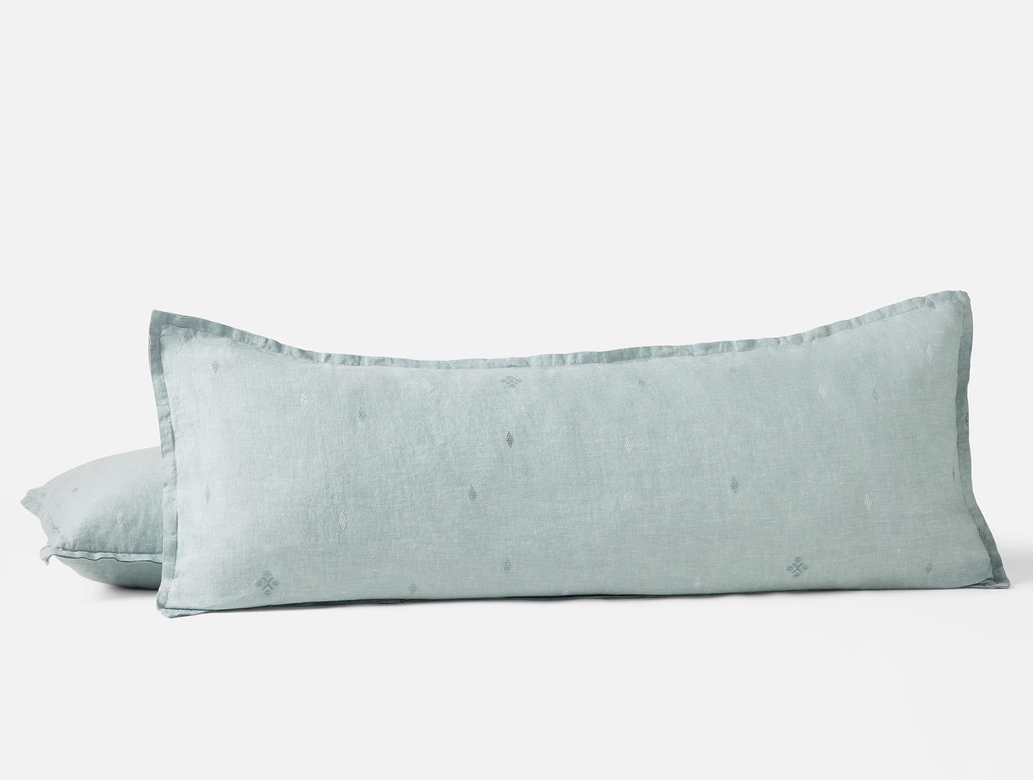 Cambria Embroidered Organic Linen Decorative Throw Pillow Cover - Image 3