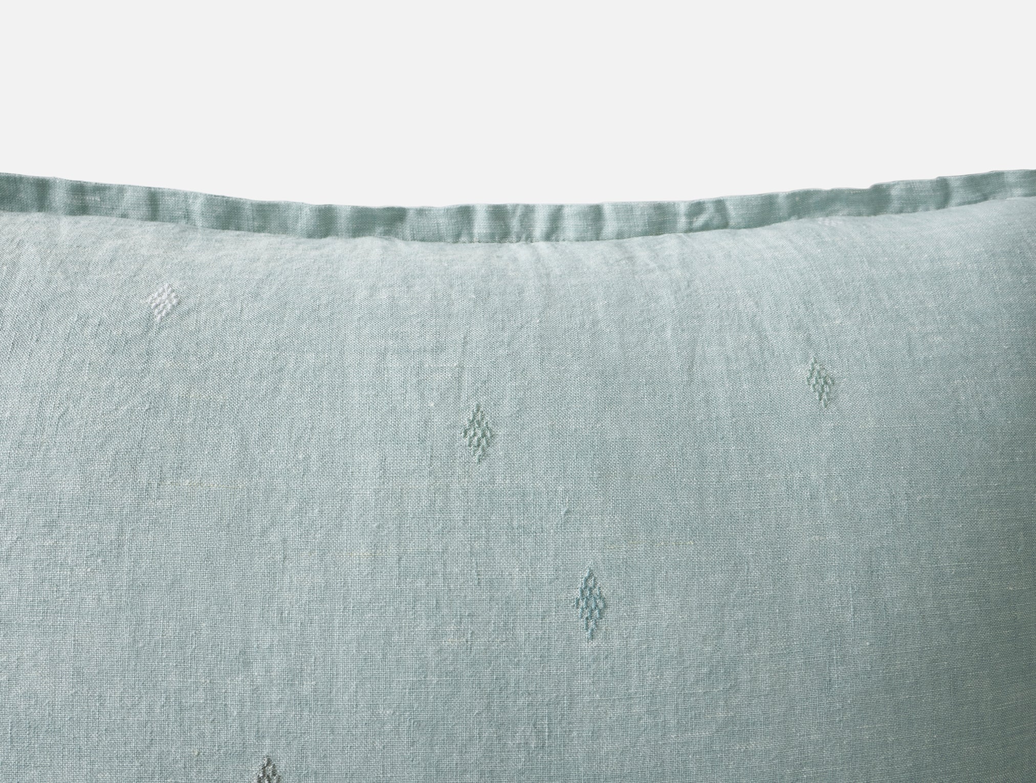Cambria Embroidered Organic Linen Decorative Throw Pillow Cover - Image 4