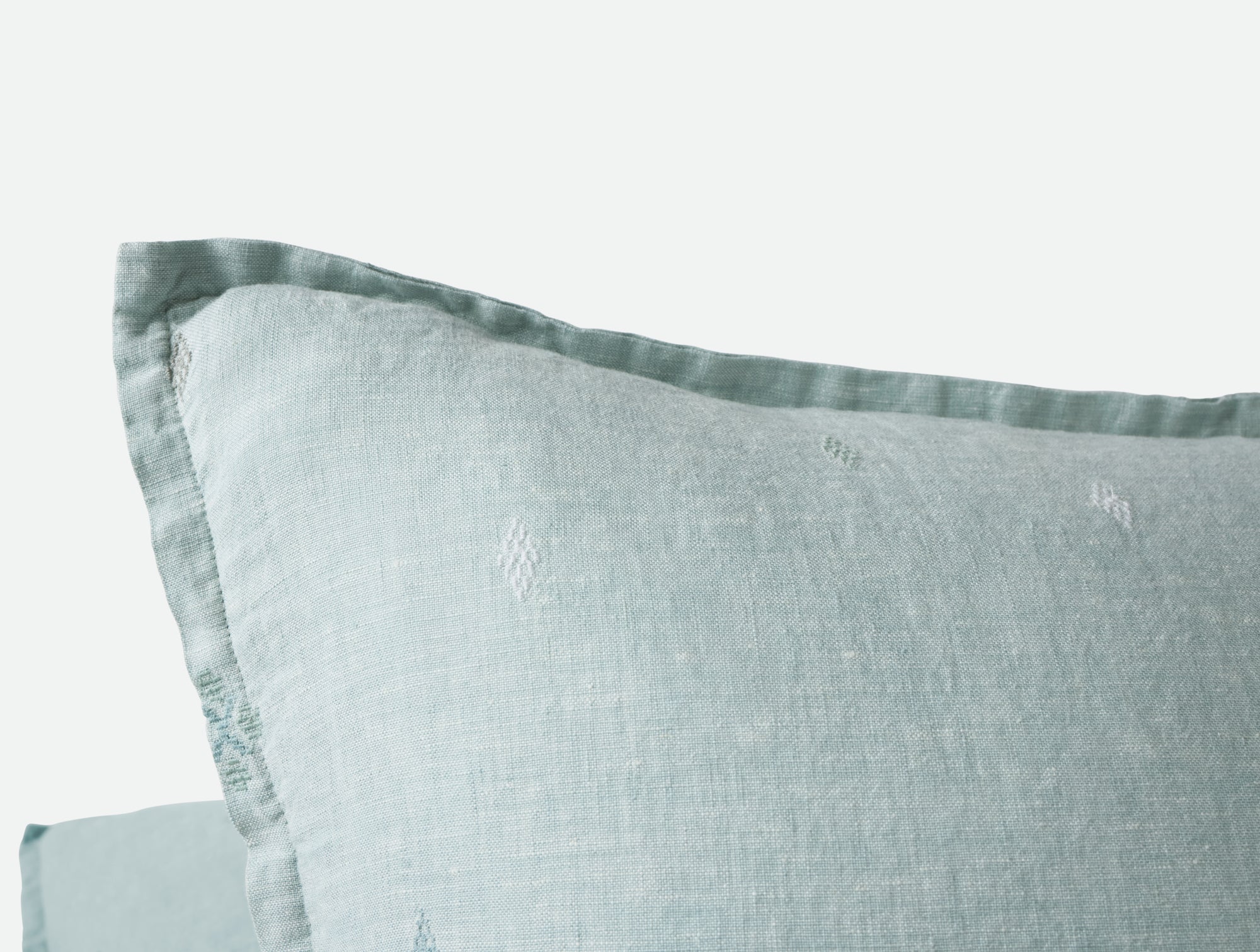 Cambria Embroidered Organic Linen Decorative Throw Pillow Cover - Image 5