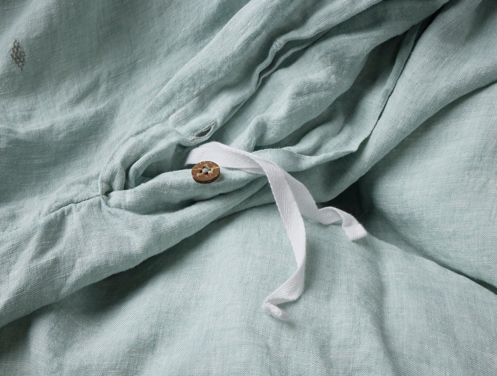 Cambria Embroidered Organic Linen Duvet Cover - Image 6