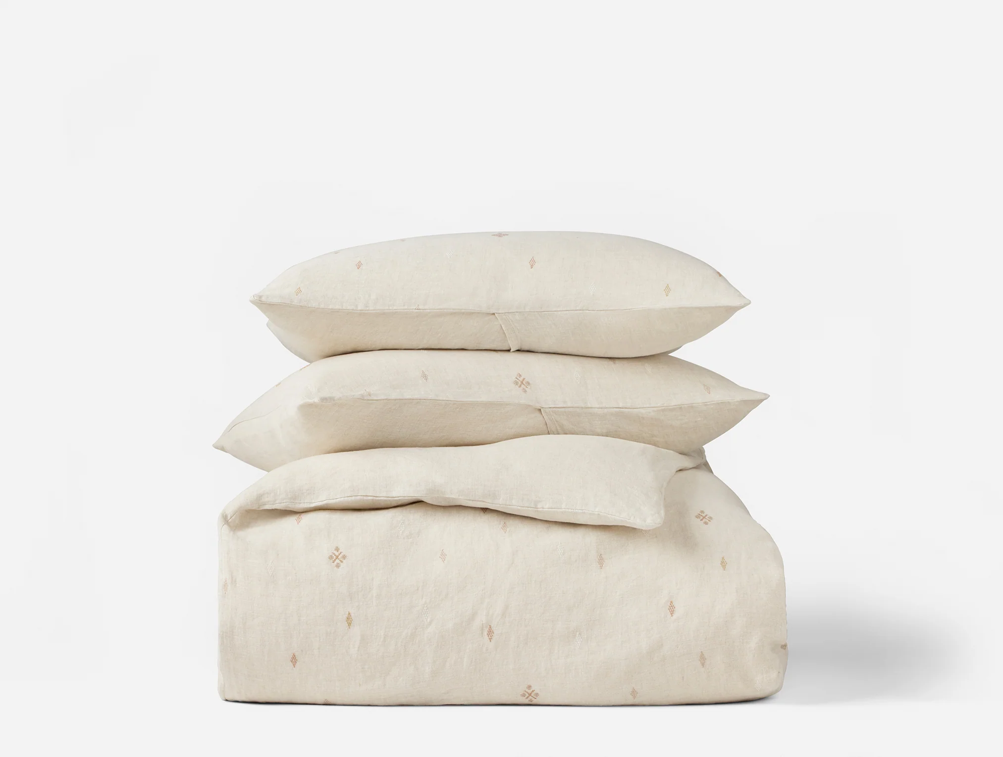 Cambria Embroidered Organic Linen Duvet Set - Image 5