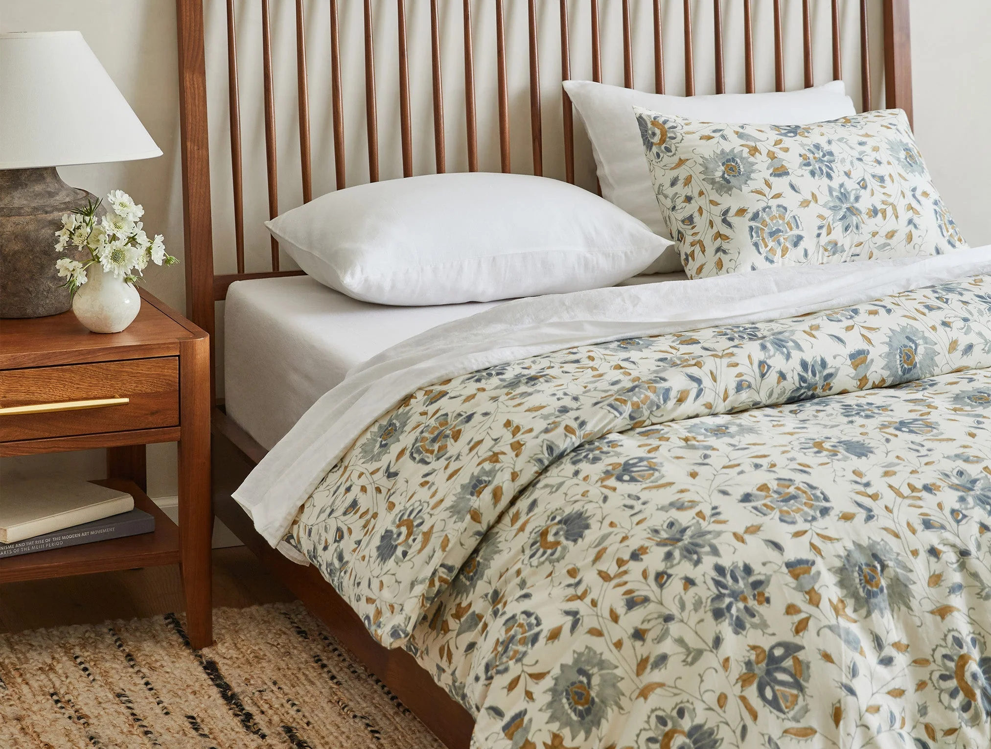 Coyuchi + Rejuvenation Flora Organic Print Duvet Cover - Image 2