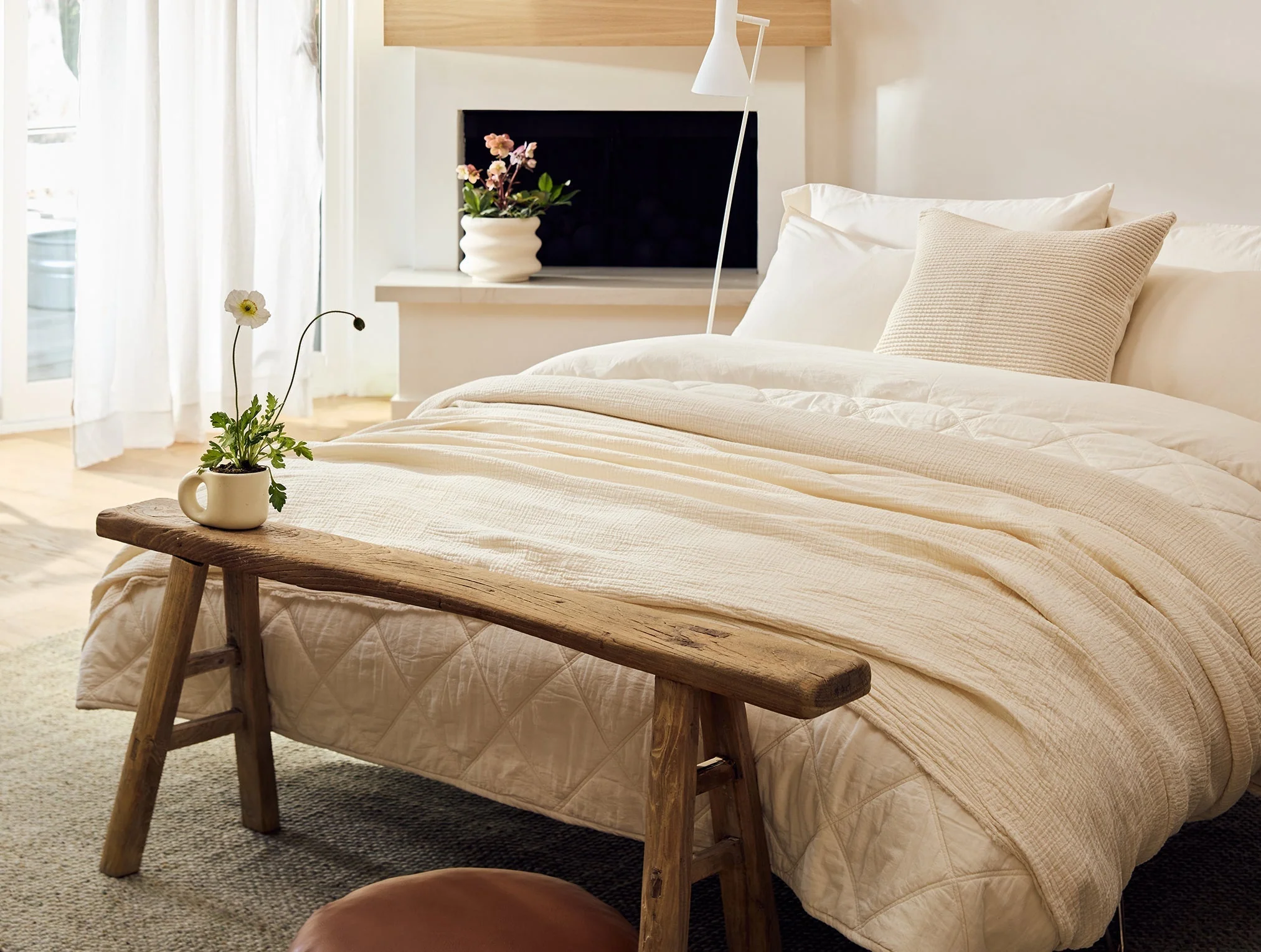 Diamond-Stitched Organic Cotton Comforter - Renewed - Image 2