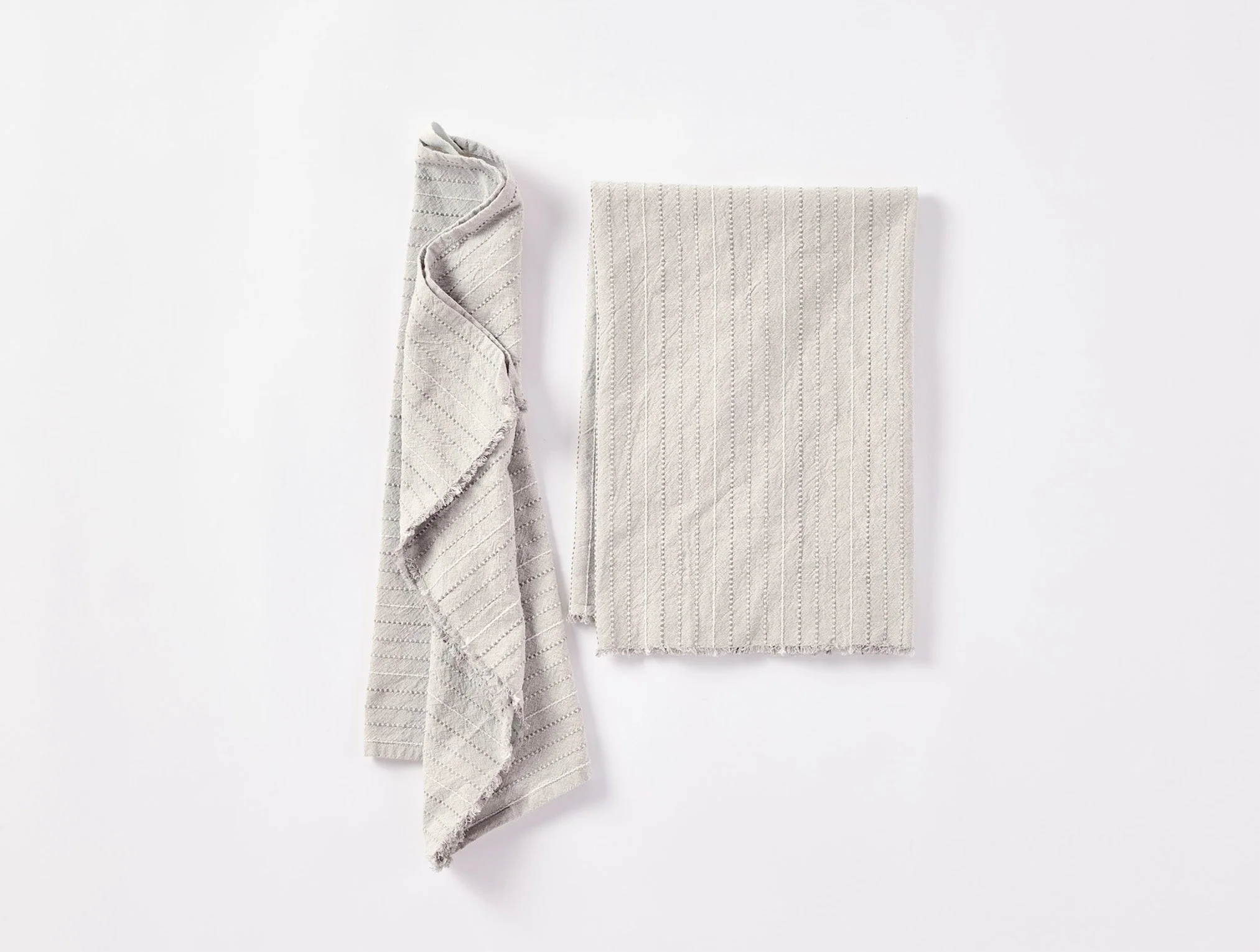 Fringe Stripe Organic Hand Towel, Set Of 2 - Renewed - Image 2
