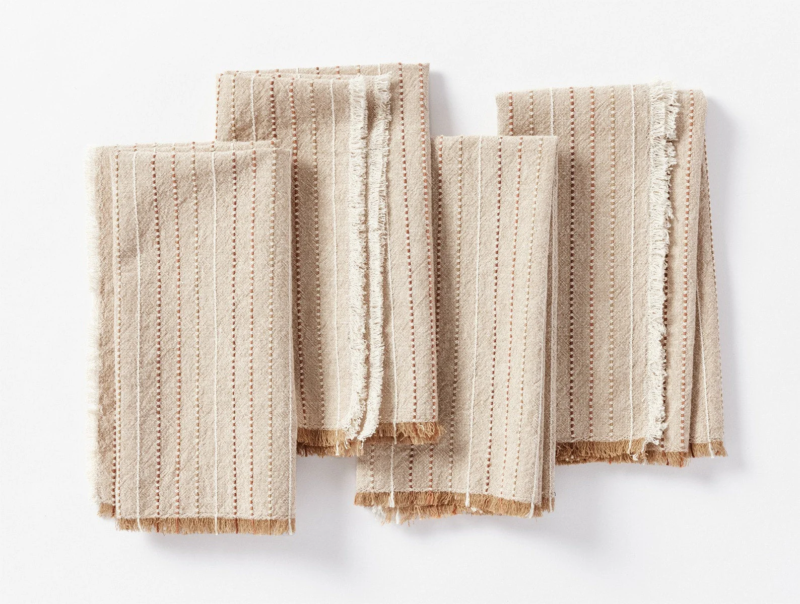 Fringe Stripe Organic Napkins, Set of 4