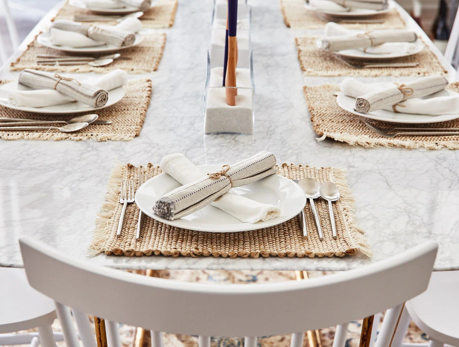 Fringe Stripe Organic Napkins, Set of 4 - Image 3