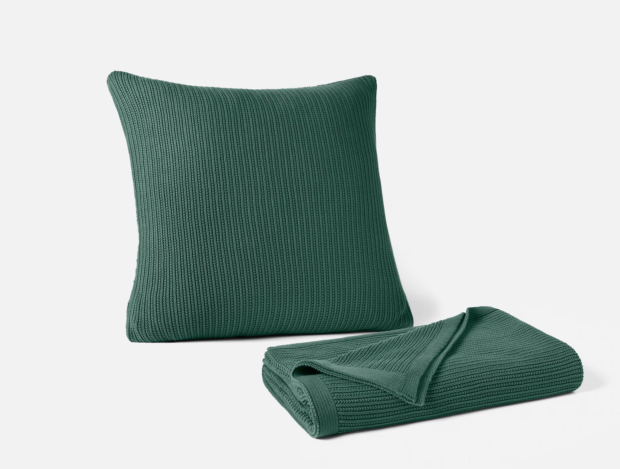 Linea Organic Knit Throw + Decorative Pillow Cover Set