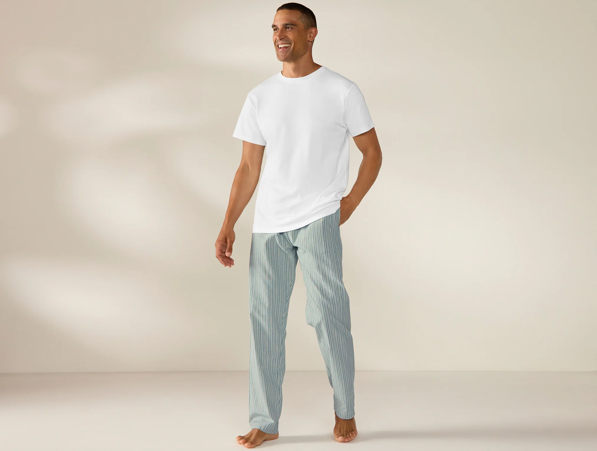 Men's Organic Crinkled Pajama Pants + Pima Organic Tee Set - Image 3