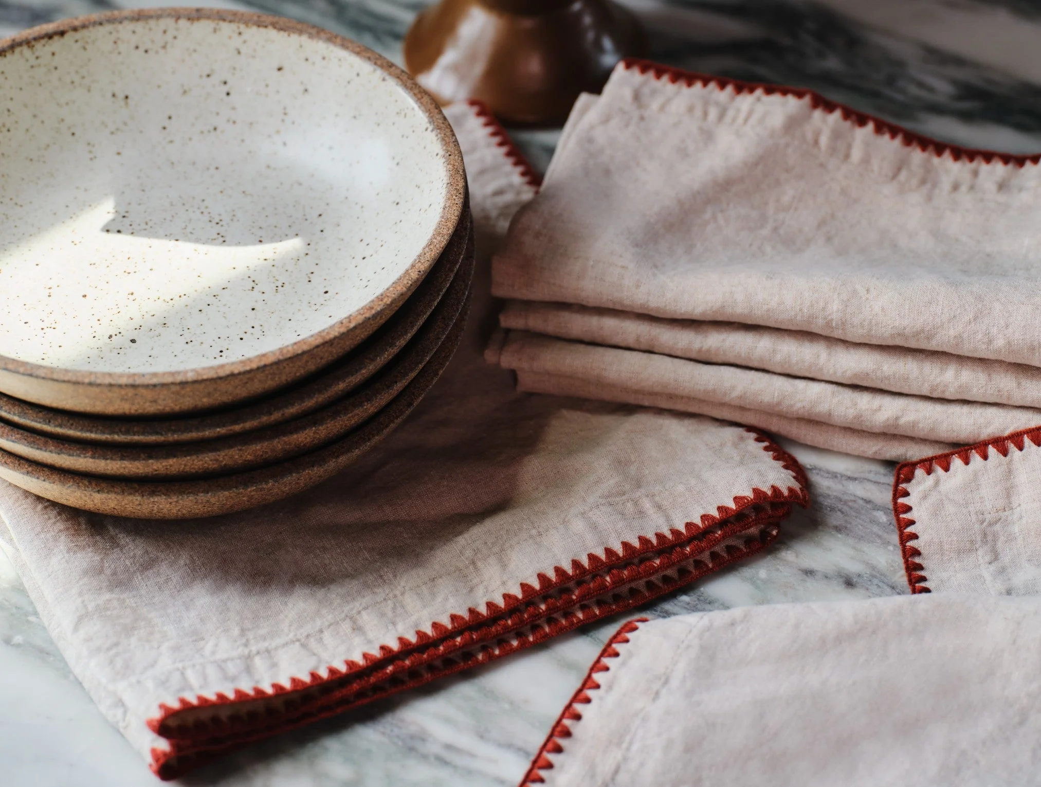 Olivos Embroidered Organic Linen Napkins - Image 5