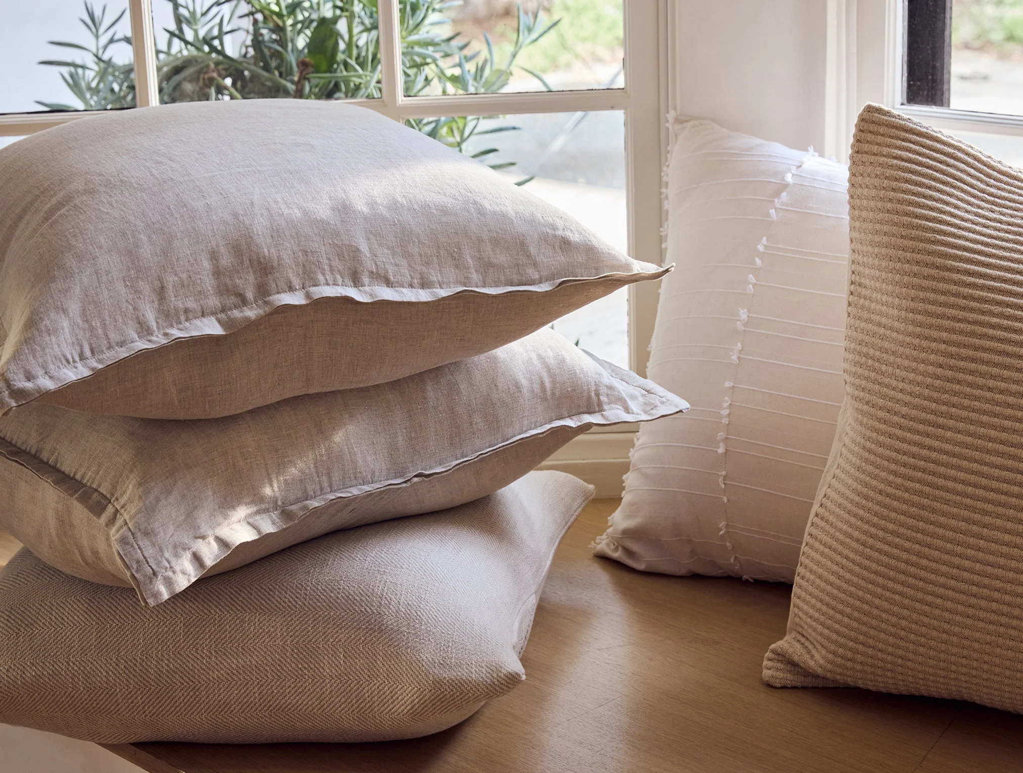 Organic Relaxed Linen Decorative Pillow Cover - Renewed - Image 2