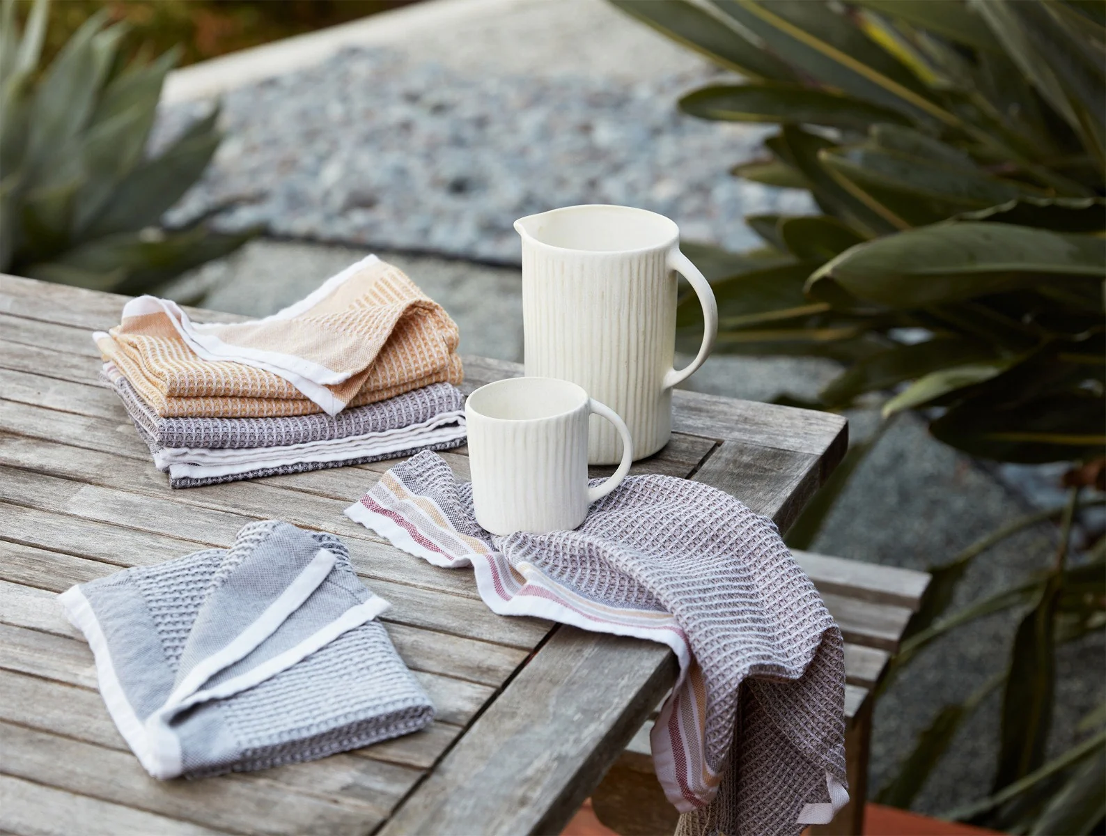 Organic Waffle Kitchen Towels, Set of 6 - Image 2