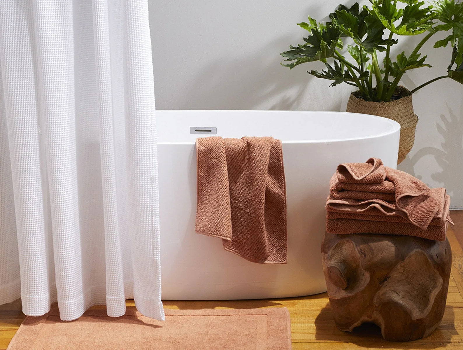 Organic Waffle Shower Curtain - Image 2