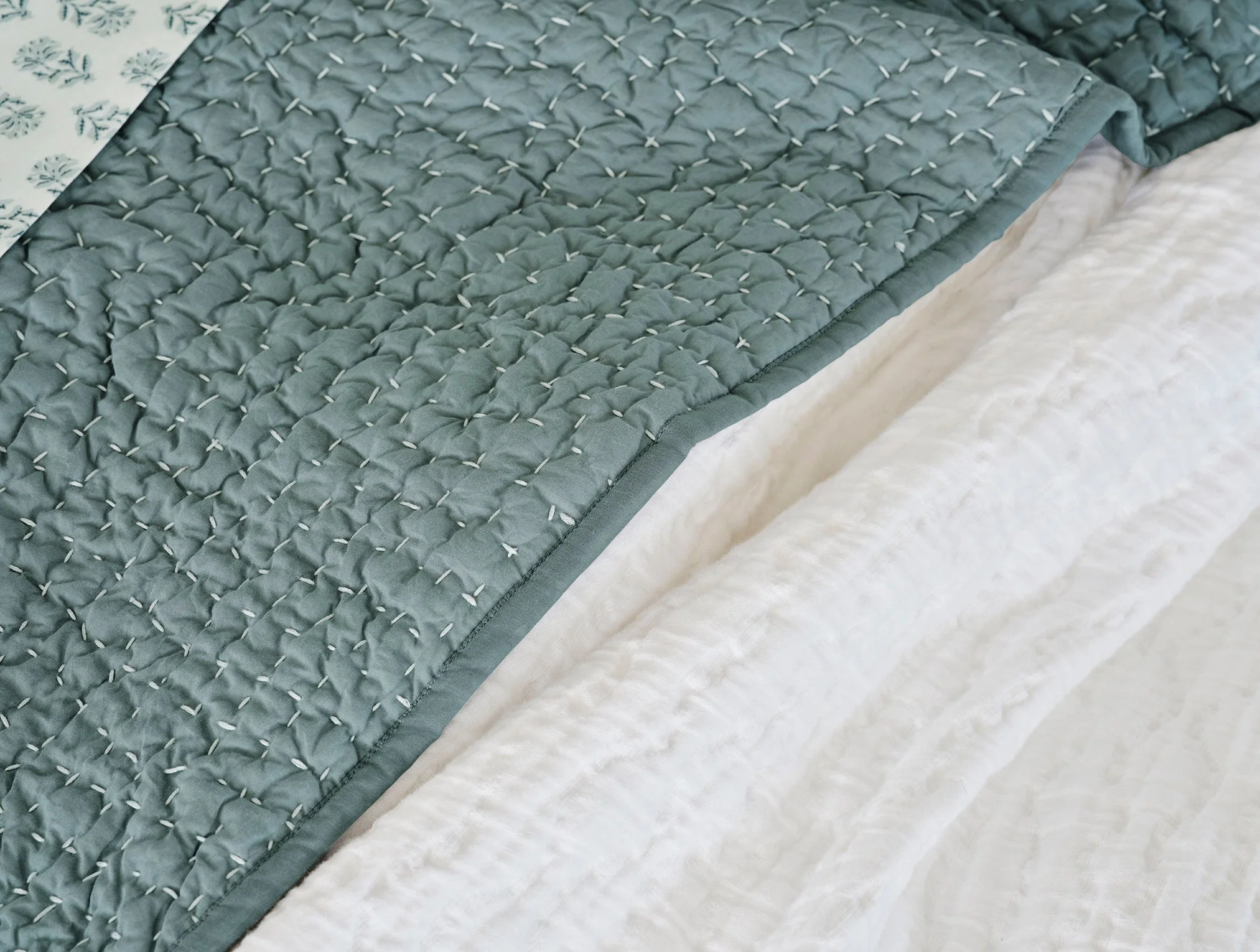 Pebbled Handstitched Organic Quilt - Image 4