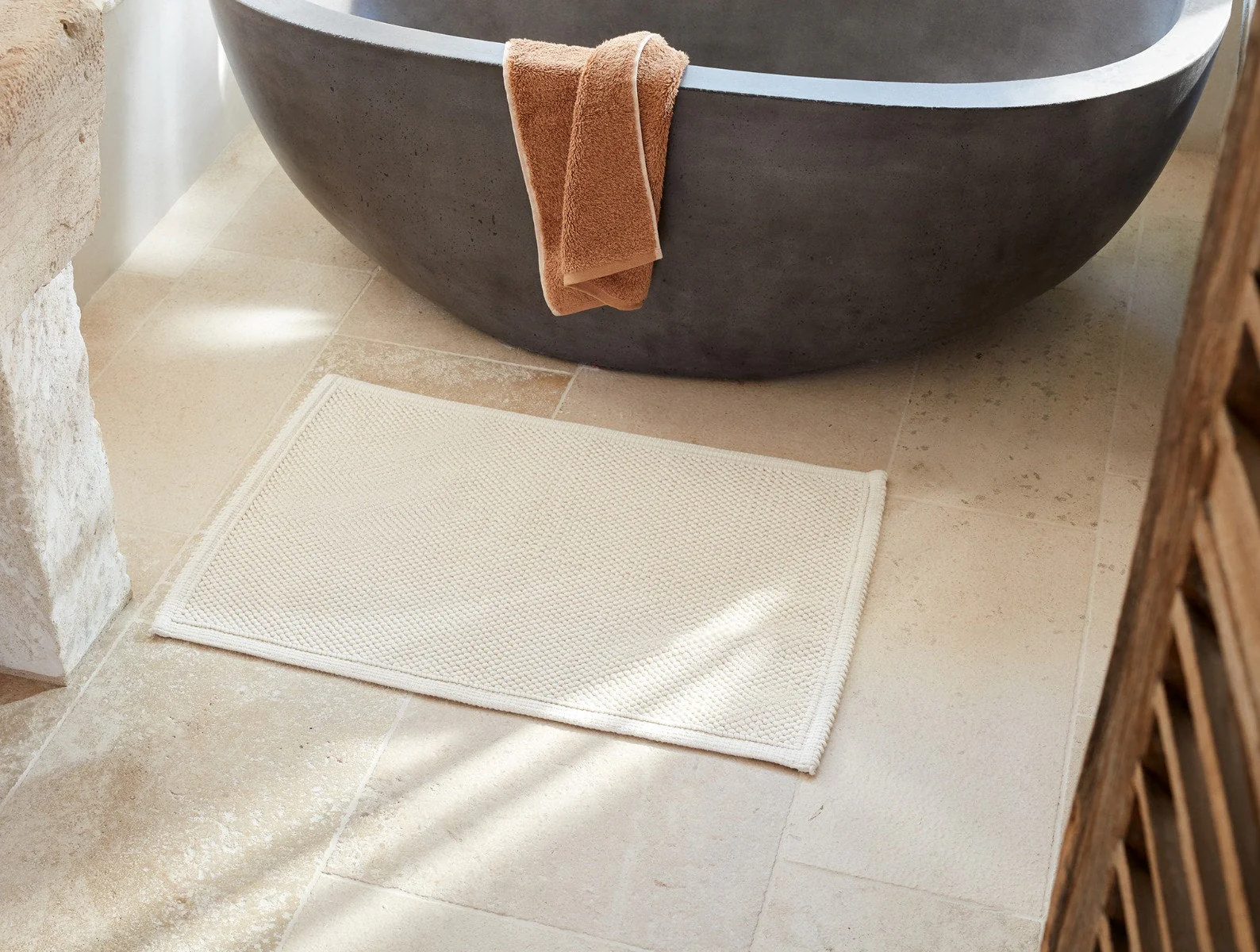 Pebbled Organic Bath Rug - Renewed