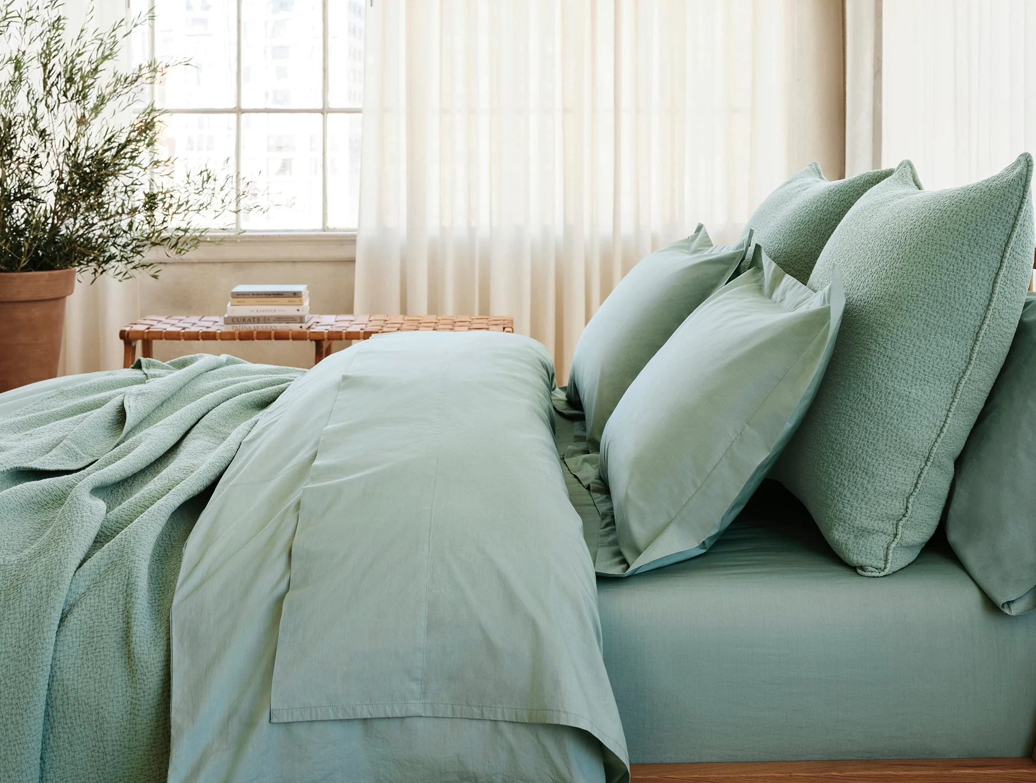 Refined Organic Percale Duvet Cover - Image 6