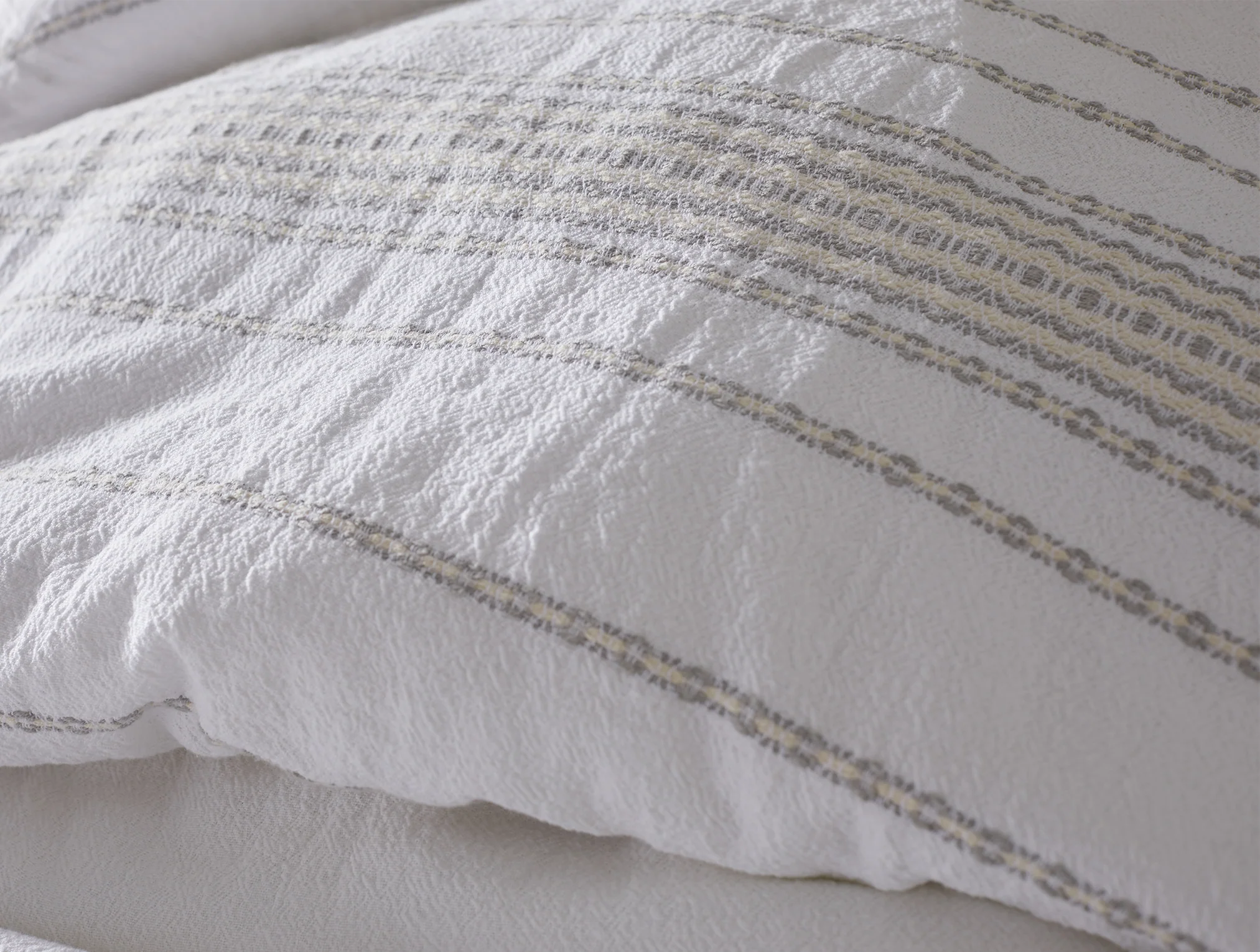 Rippled Stripe Organic Duvet Cover - Renewed - Image 2