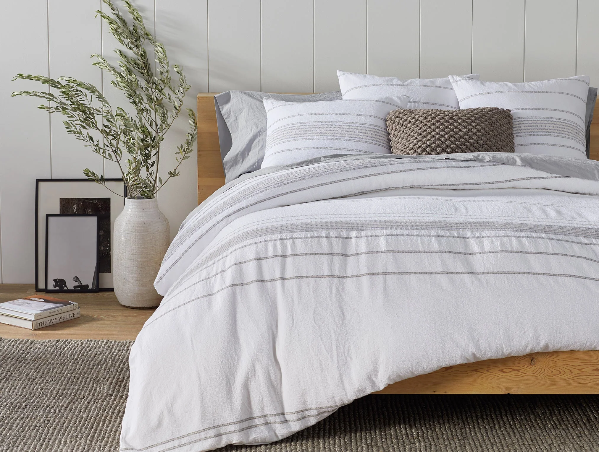 Rippled Stripe Organic Duvet Cover - Renewed - Image 4