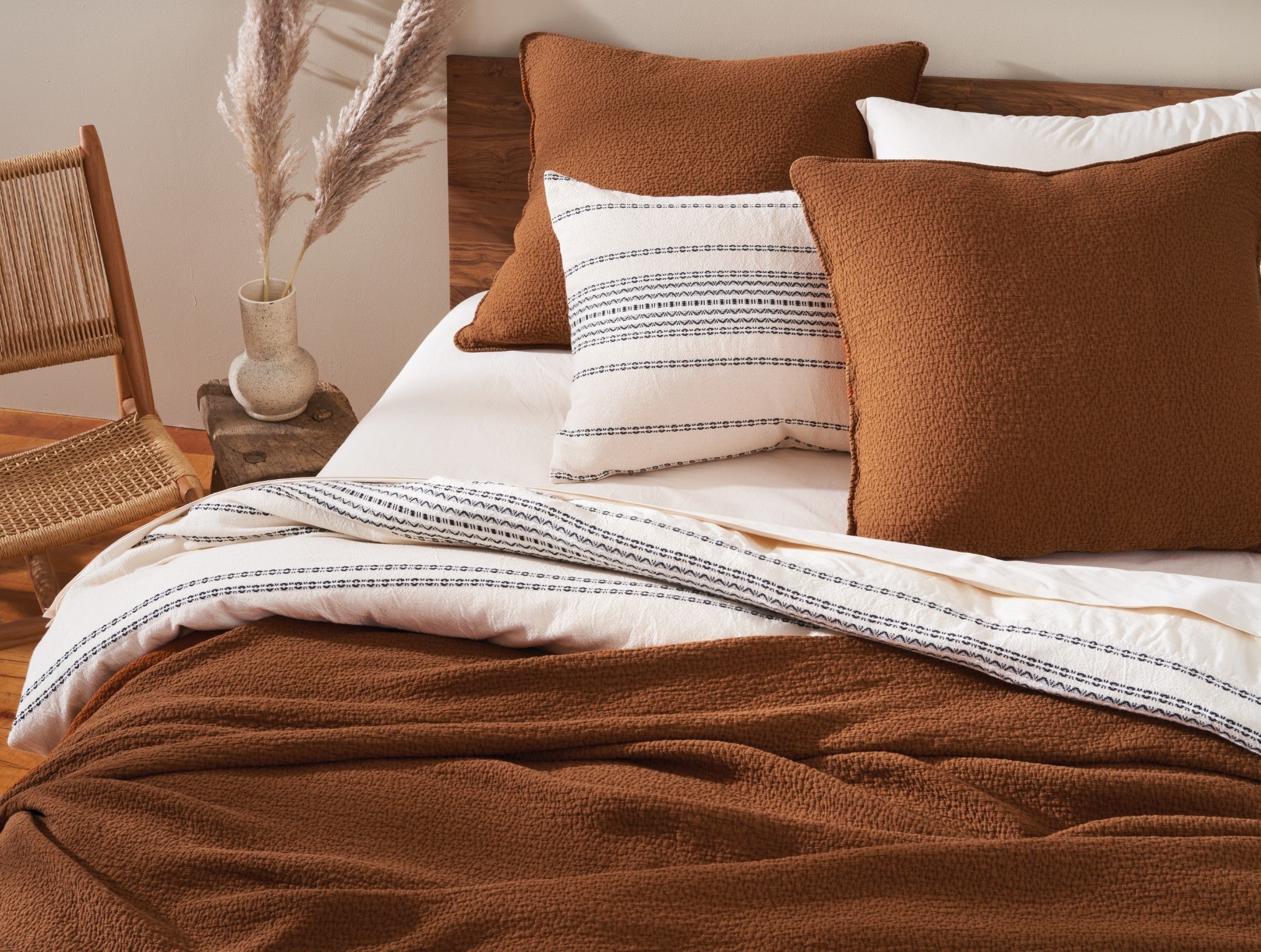 Rippled Stripe Organic Duvet Cover - Renewed - Image 3
