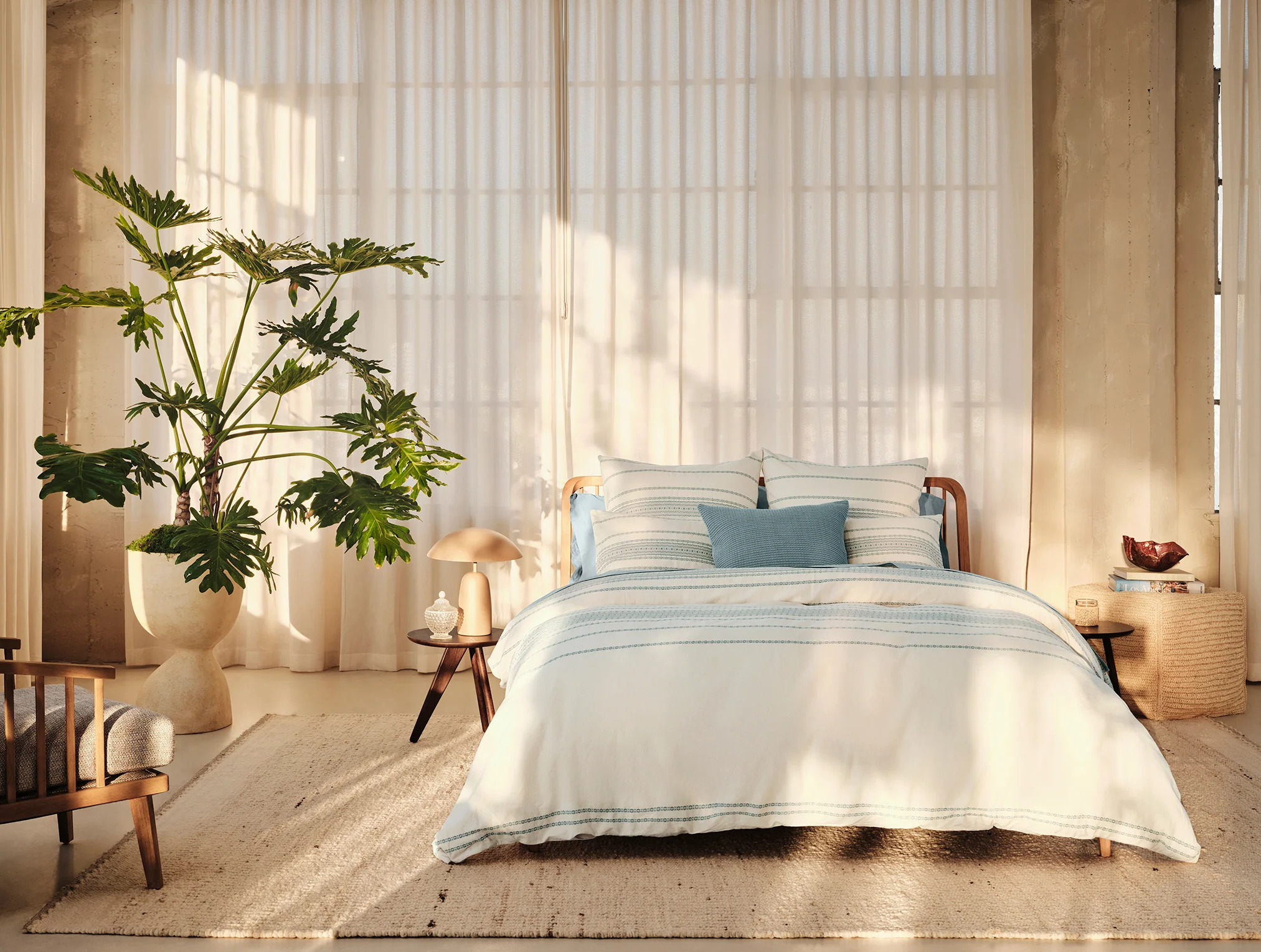 Rippled Stripe Organic Duvet Set - Image 2