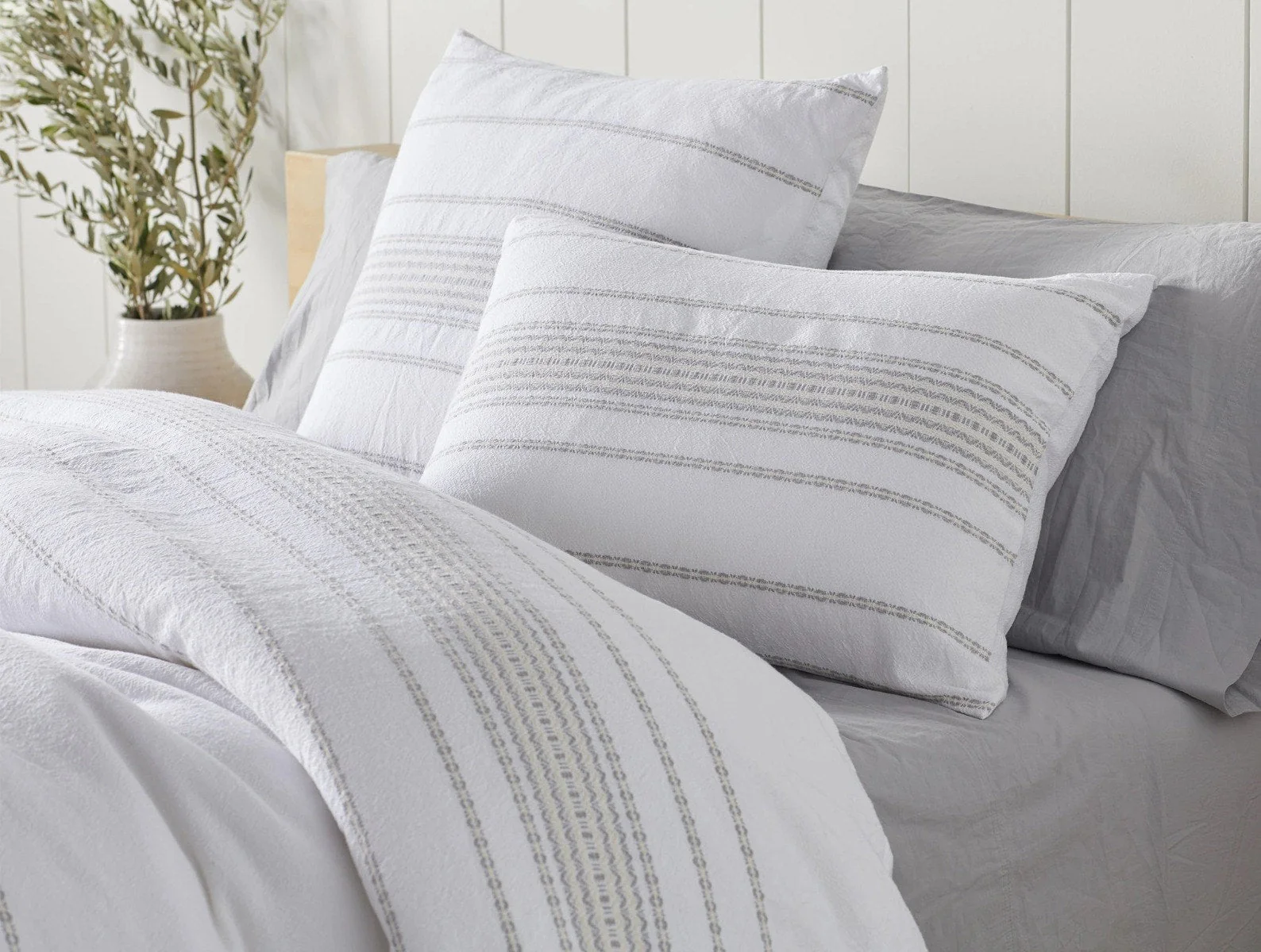 Rippled Stripe Organic Sham - Renewed
