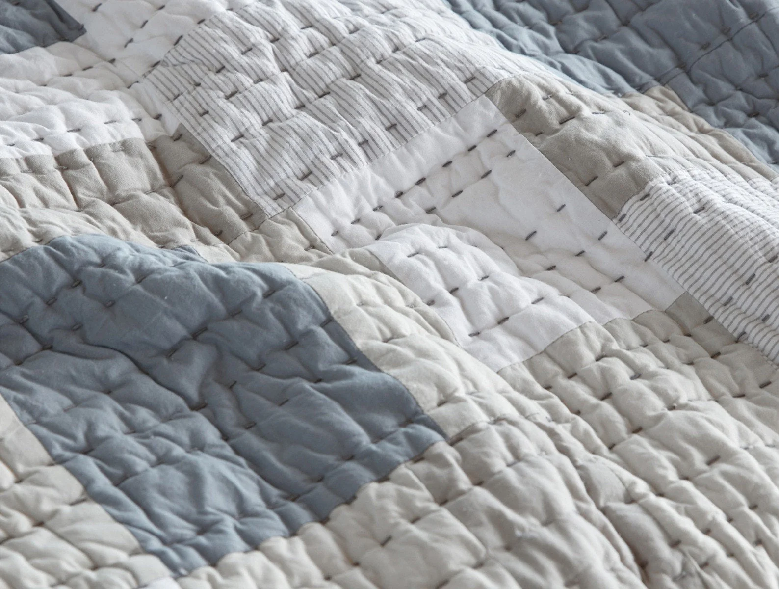Seascape Patchwork Organic Quilt - Renewed - Image 7