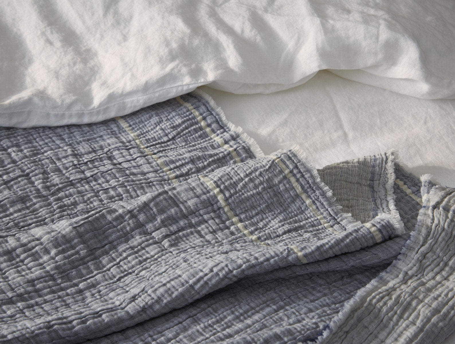 Topanga Organic Matelasse Striped Throw - Image 3