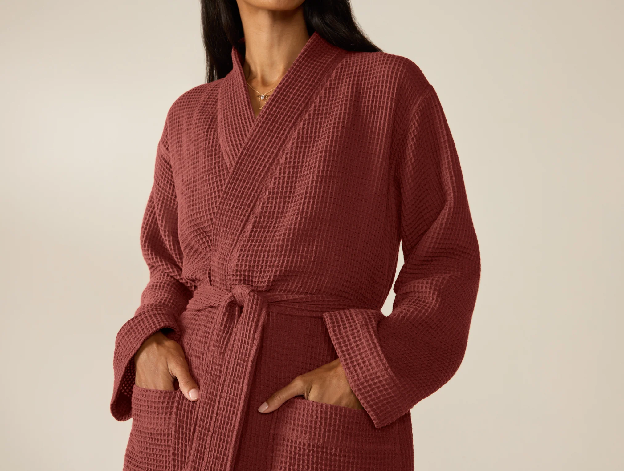 Unisex Organic Waffle Robe - Image 2