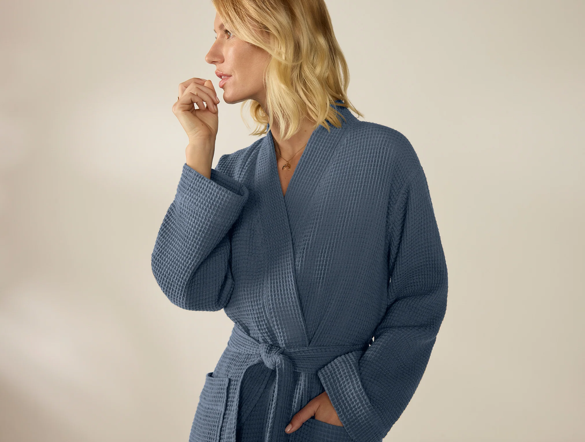 Unisex Organic Waffle Robe - Image 8