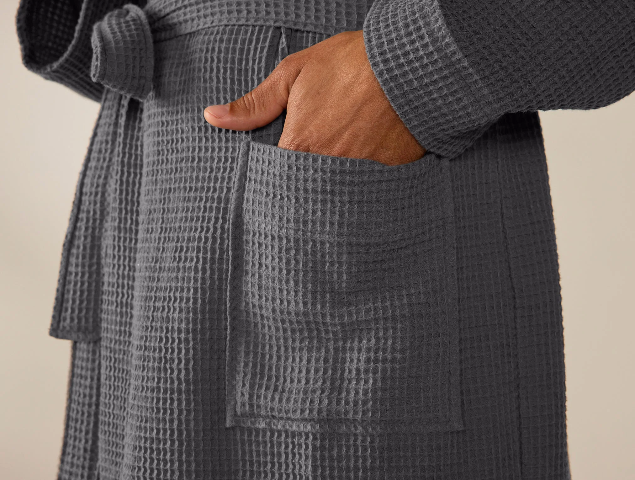 Unisex Organic Waffle Robe - Renewed - Image 3