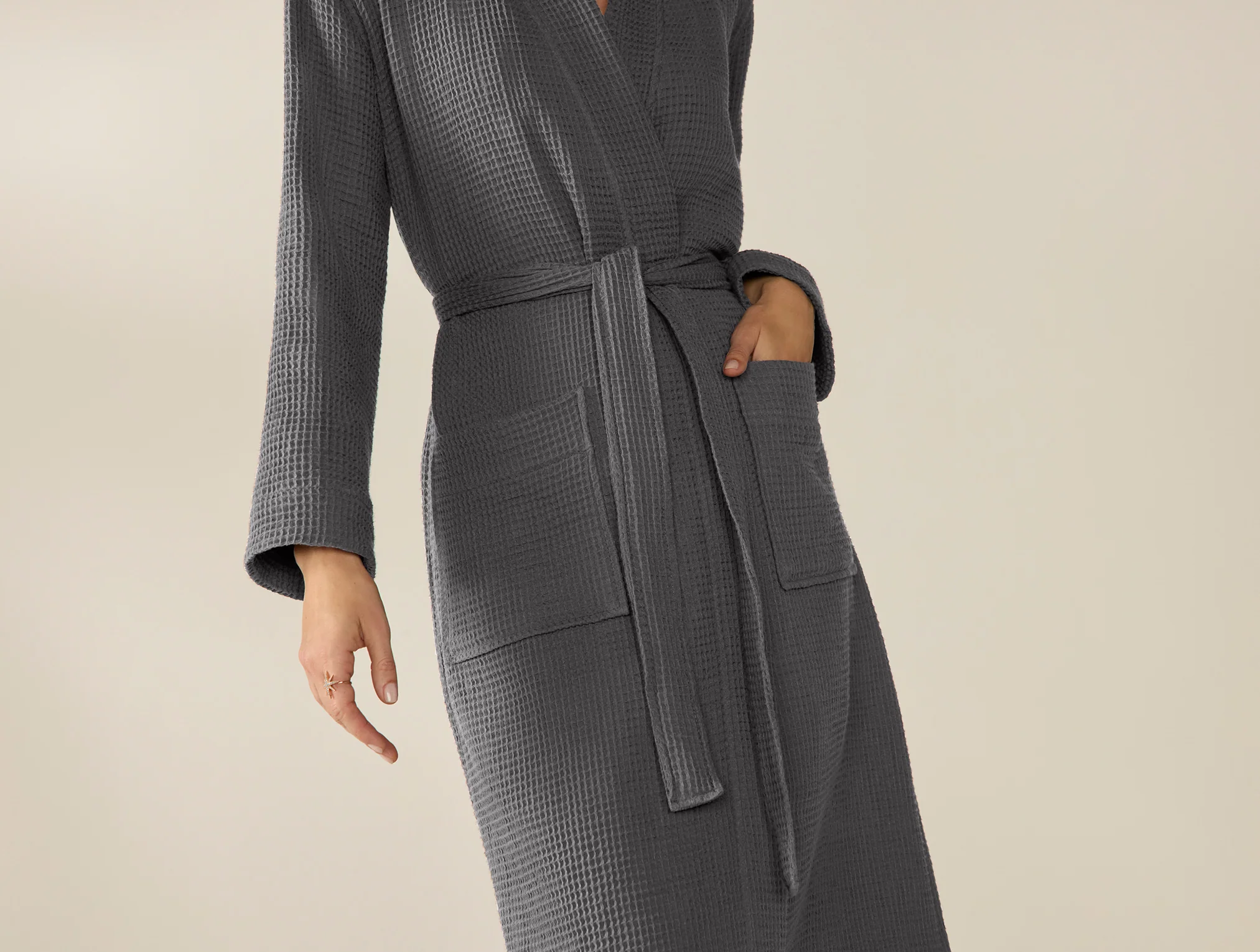 Unisex Organic Waffle Robe - Image 10