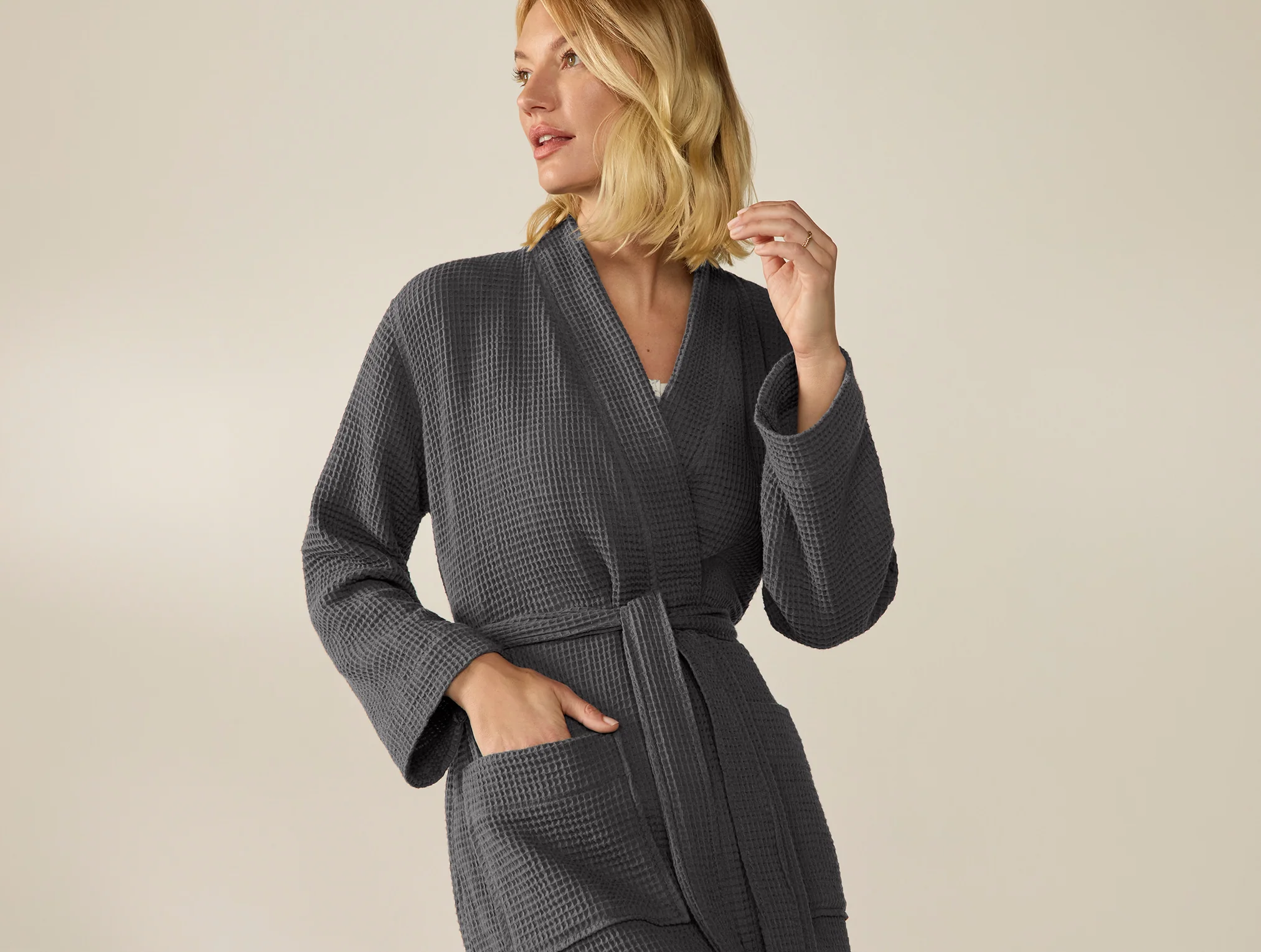 Unisex Organic Waffle Robe - Image 9