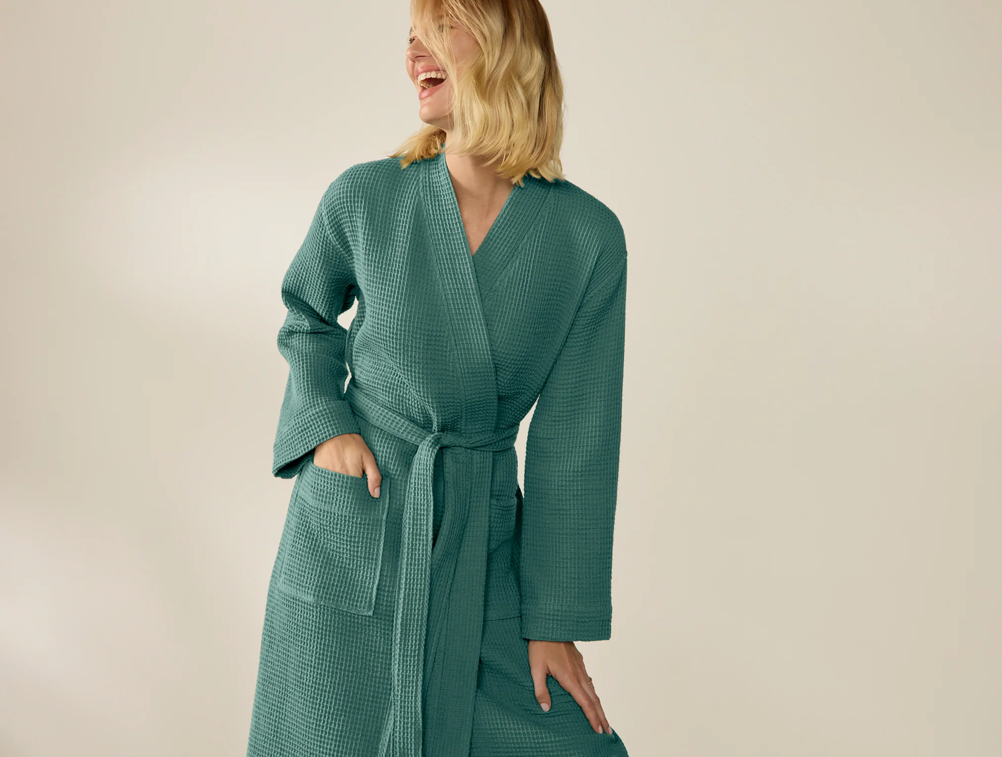 Unisex Organic Waffle Robe - Image 9