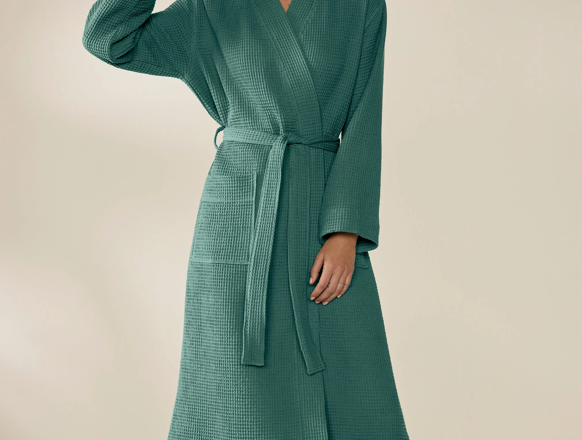 Unisex Organic Waffle Robe - Renewed - Image 6