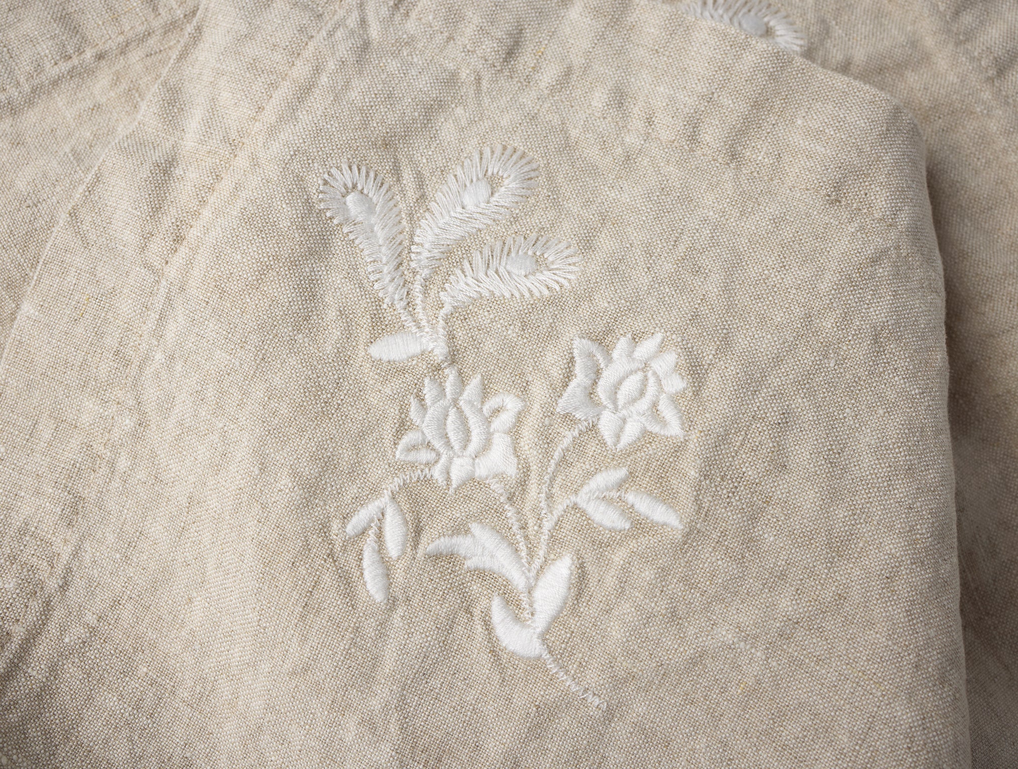 Verbena Embroidered Organic Linen Napkins, Set of 4 - Image 3