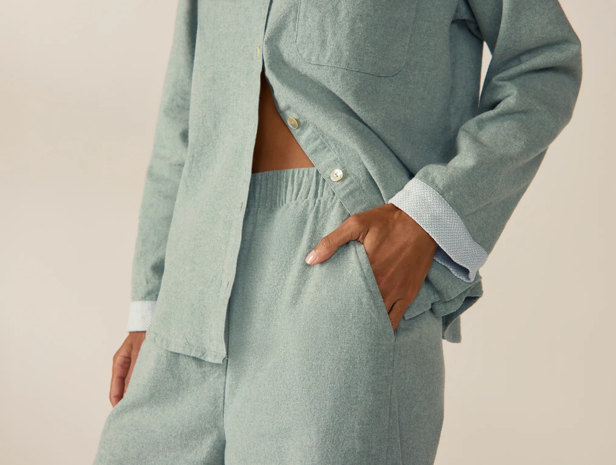 Women's Cloud Brushed Organic Flannel Pajama Set - Image 3