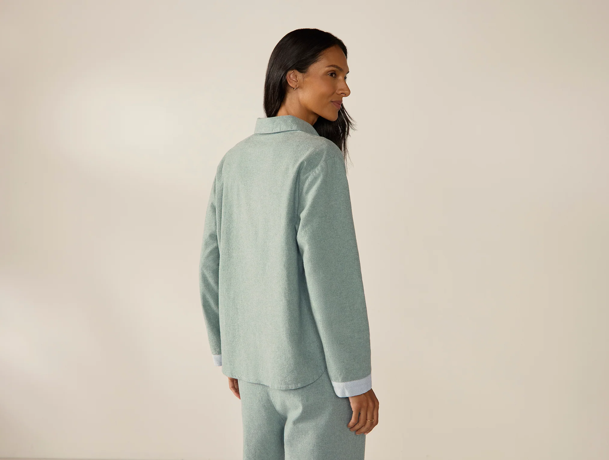 Women's Cloud Brushed Organic Flannel Pajama Set - Image 4