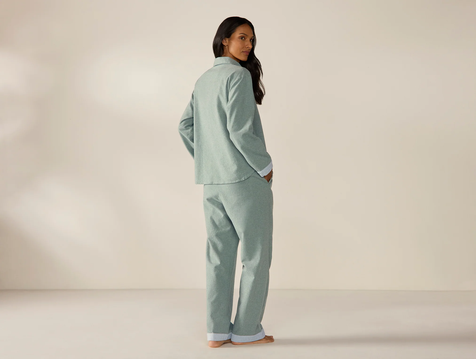Women's Cloud Brushed Organic Flannel Pajama Set - Image 5