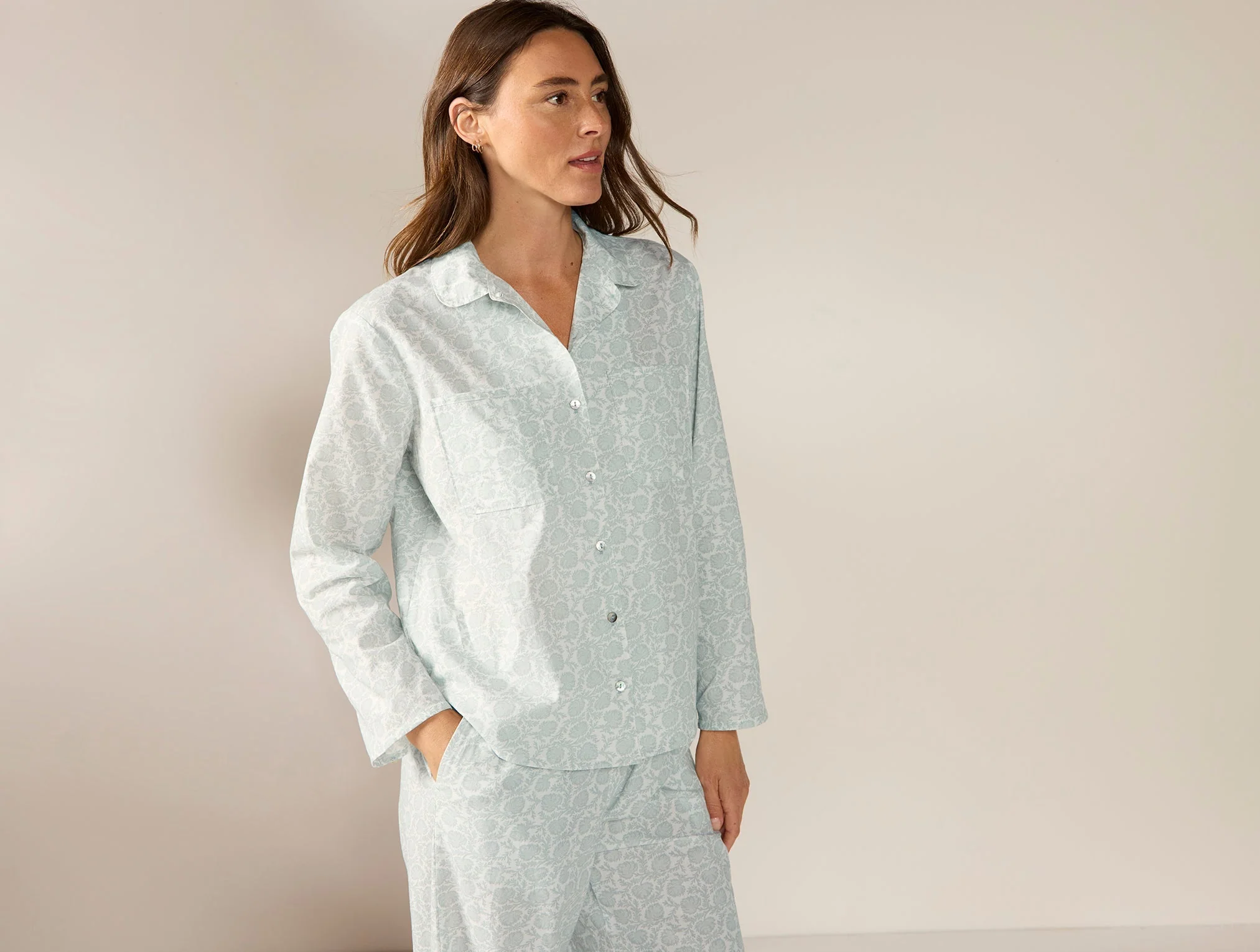 Women's Isla Organic Cotton Long Sleeve Pajama Set - Image 2