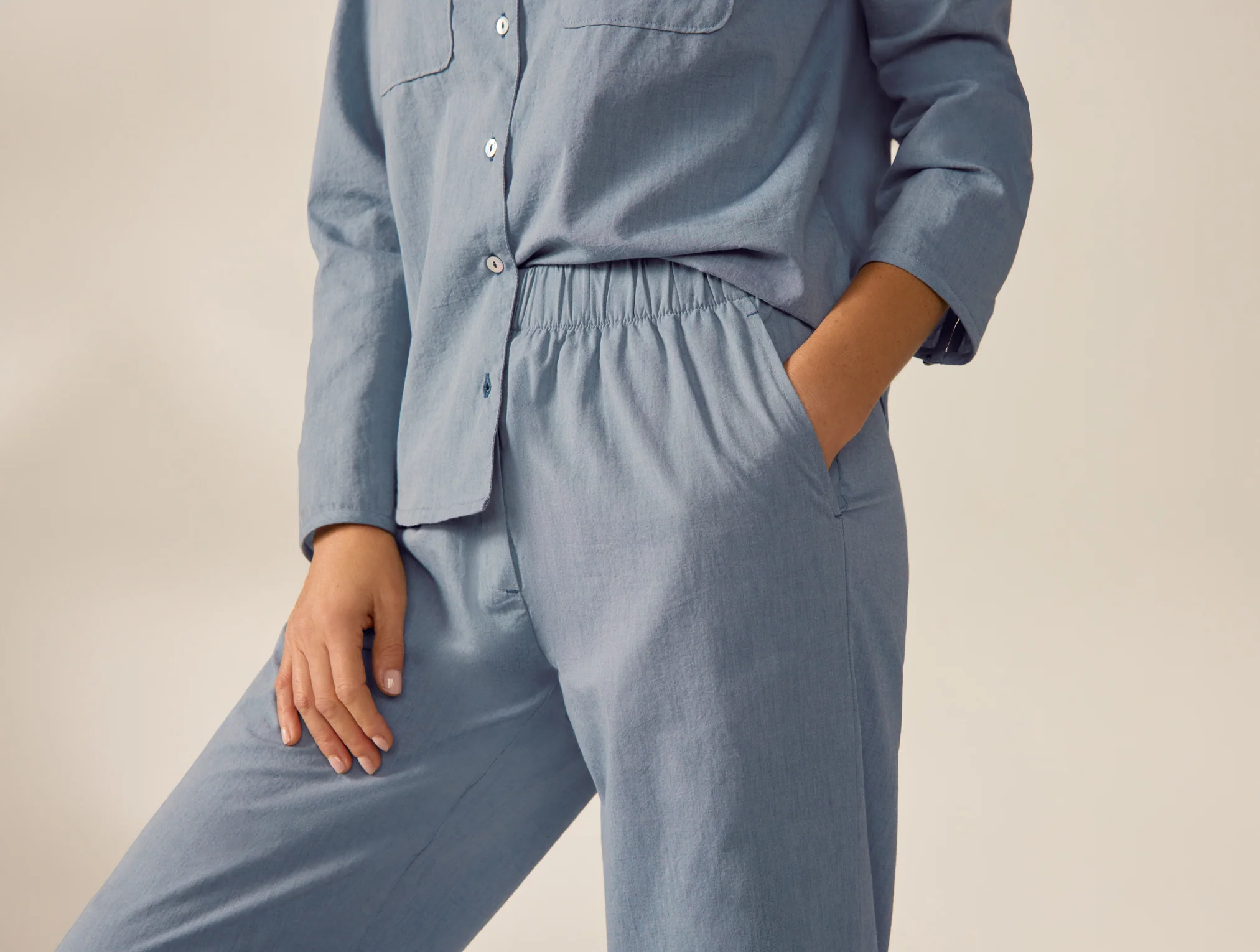 Women's Isla Organic Cotton Long Sleeve Pajama Set - Image 5