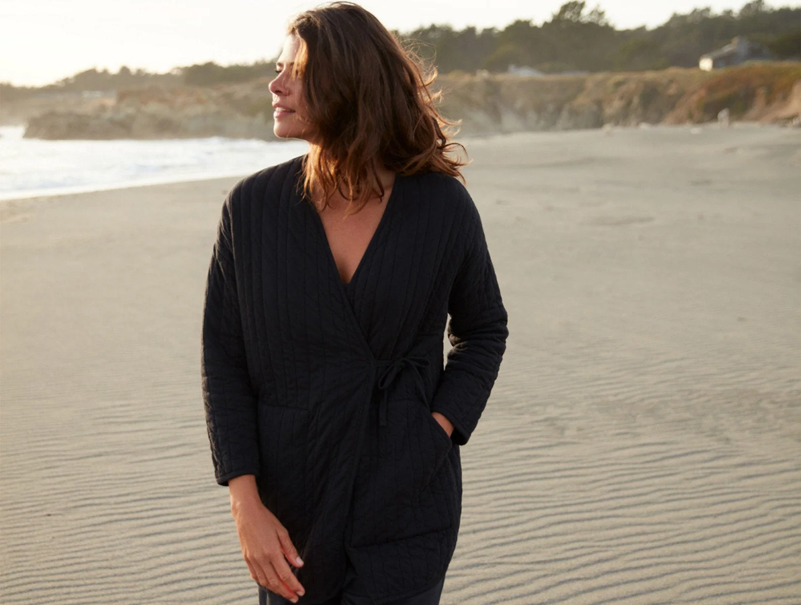 Women's Olema Organic Quilted House Robe - Renewed - Image 8