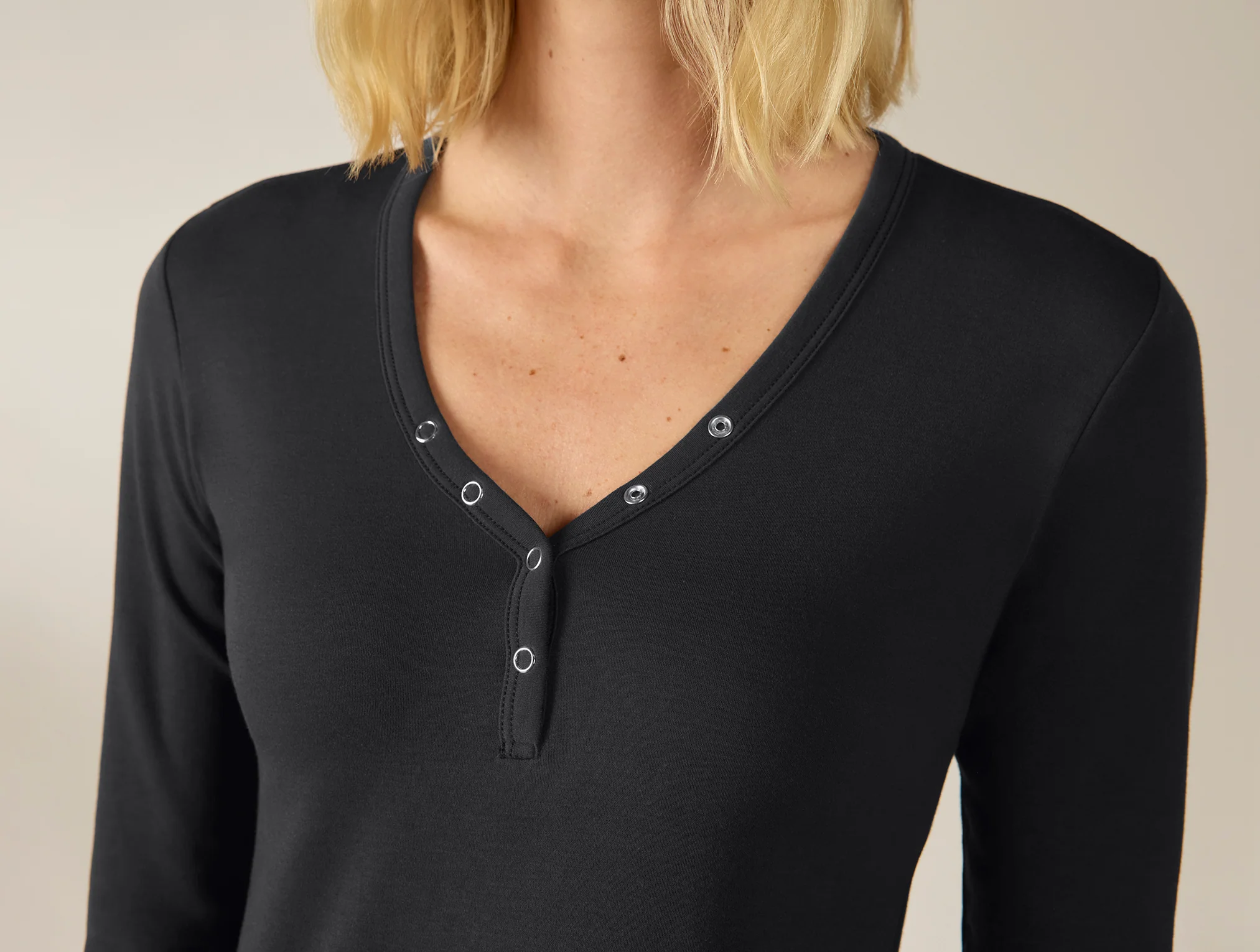 Women's Pima Organic Knit Henley - Image 2