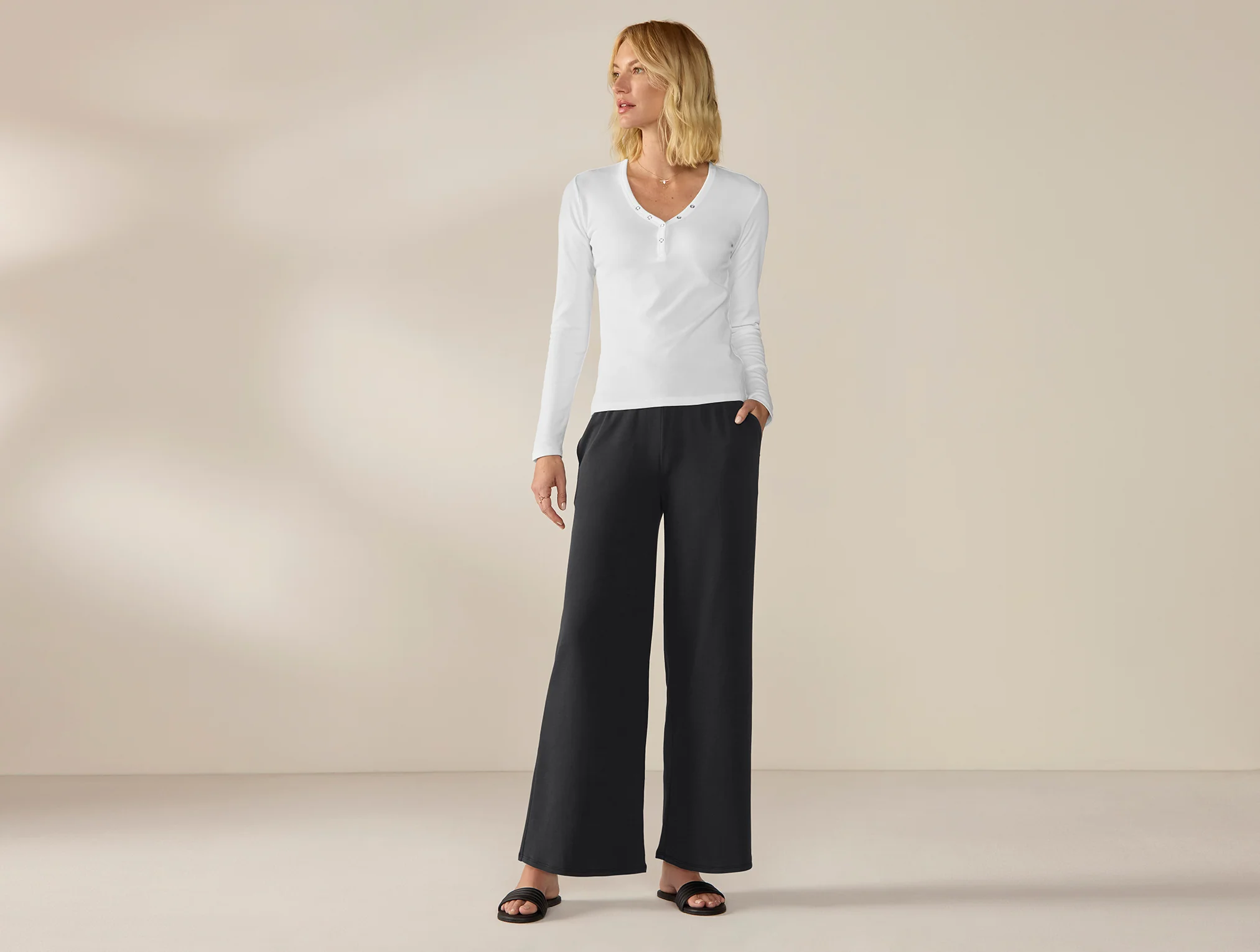 Women's Pima Organic Knit Henley - Image 2
