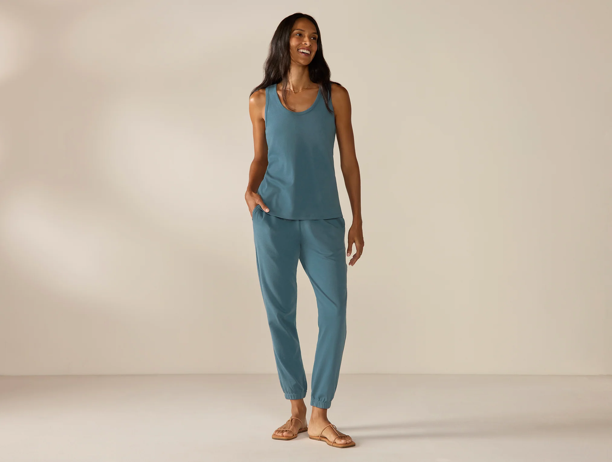Women's Pima Organic Knit Jogger + Tank Set - Image 3