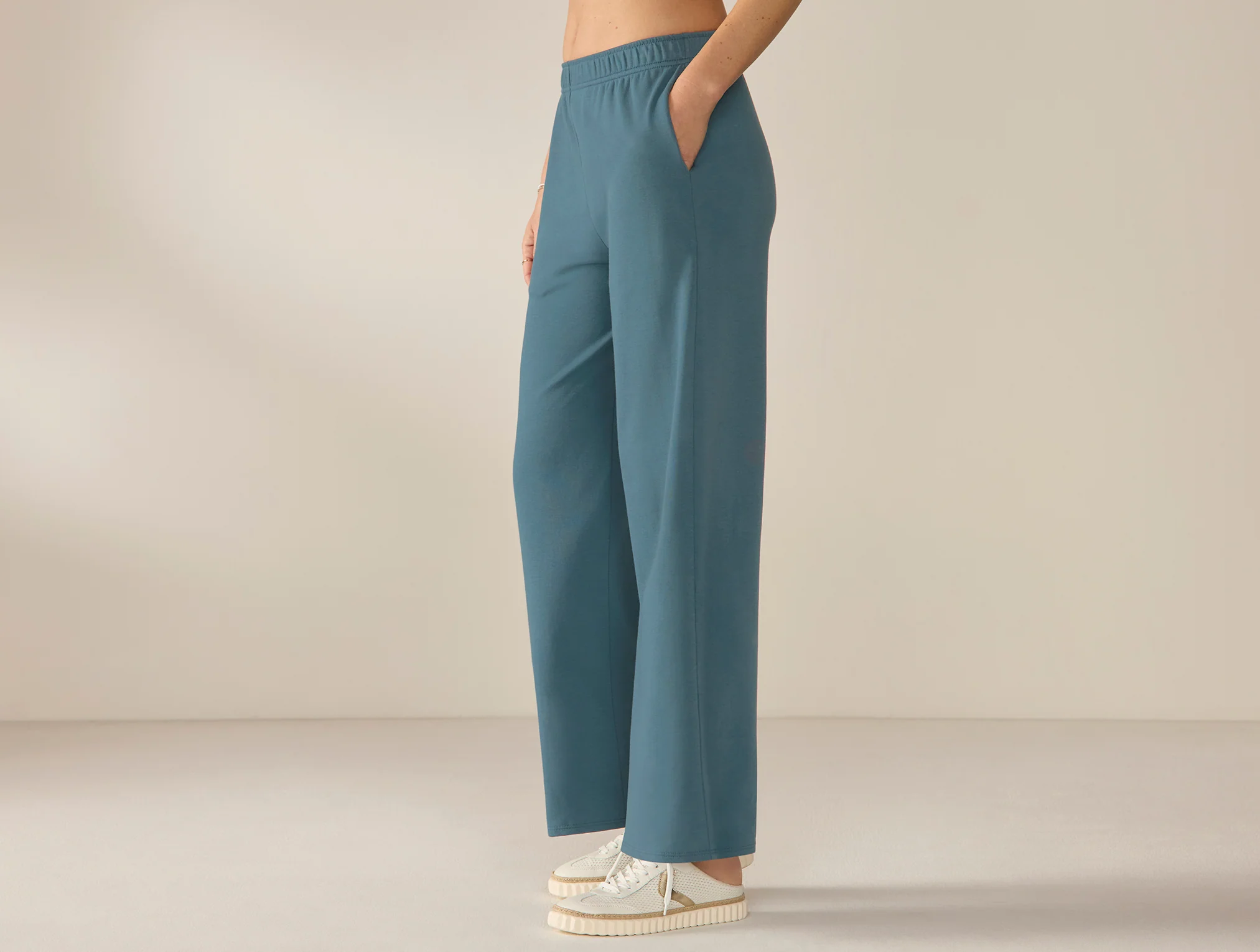 Women's Pima Organic Knit Wide Leg Pant - Image 2